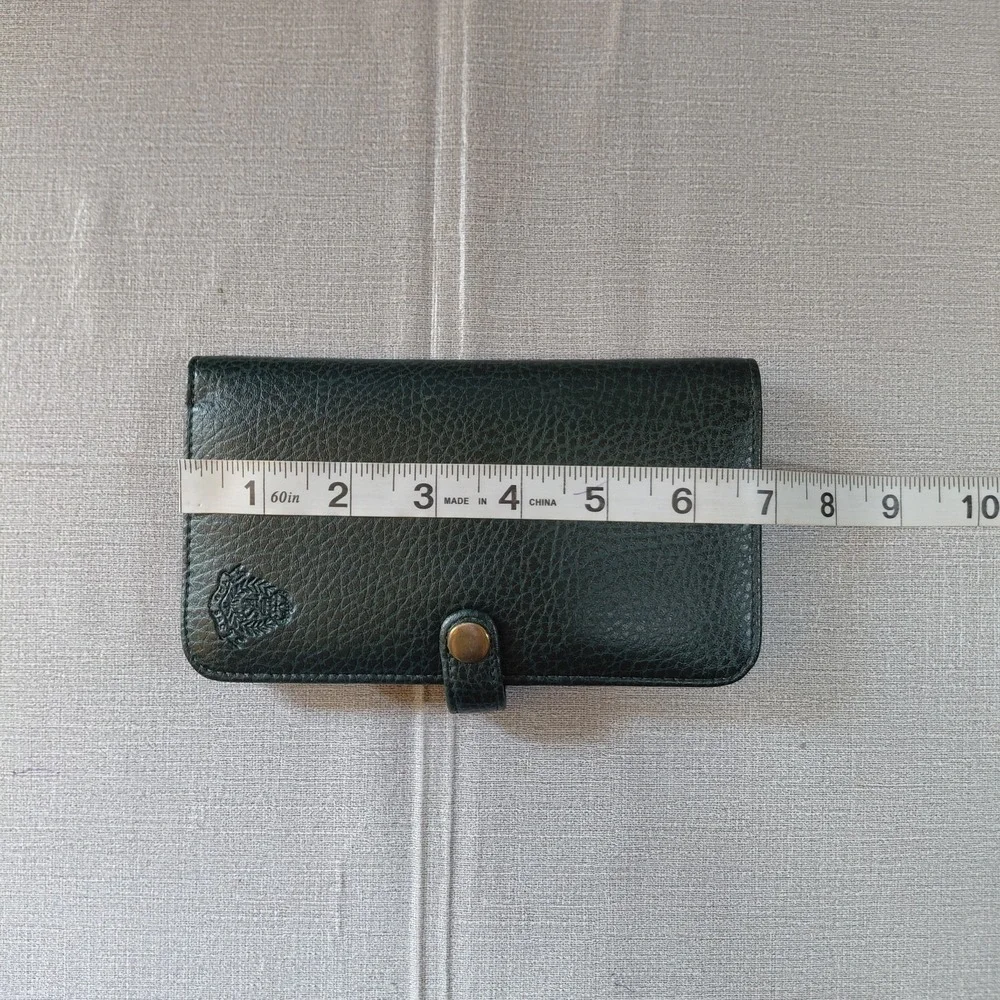 Vtg Tan Sac Vegan Pebbled Leather Address & Notebook Holder Green Organizer